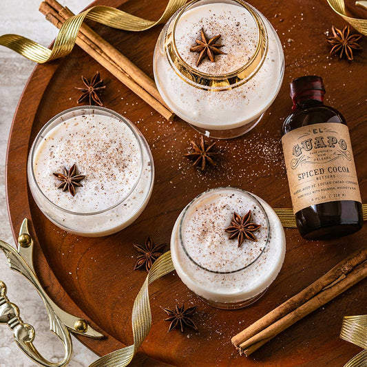 El Guapo Spiced Cocoa bitters enhance bourbon, whiskey, rum and tequila cocktails. Try it in an after dinner cocktail.