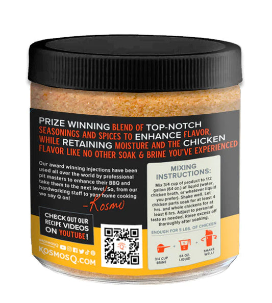 Kosmos Q chicken soak - Easy brine mix - Make better chicken