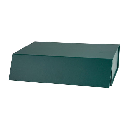 Green gift box with magnetic flap lid - rectangular