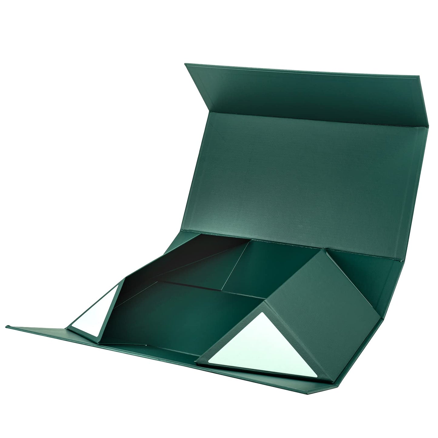 Green gift box with magnetic flap lid - rectangular