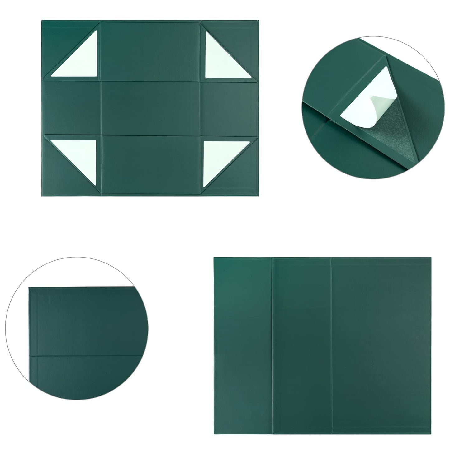 Green gift box with magnetic flap lid - rectangular