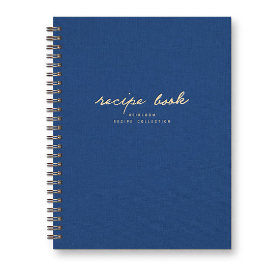 Personal recipe journal in Sapphire Linen