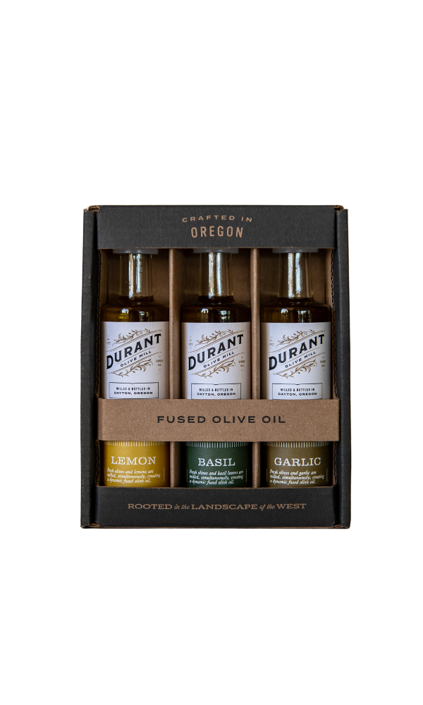 Buy 1 (one) gift set which includes three flavors of olive oil. 