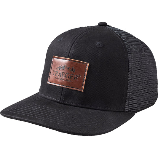 Traeger unisex trucker hat with leather patch