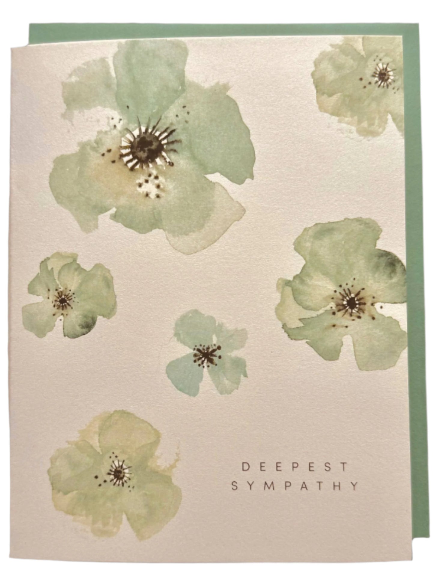 Buy 1 (one) Anemone sympathy card in mint green.