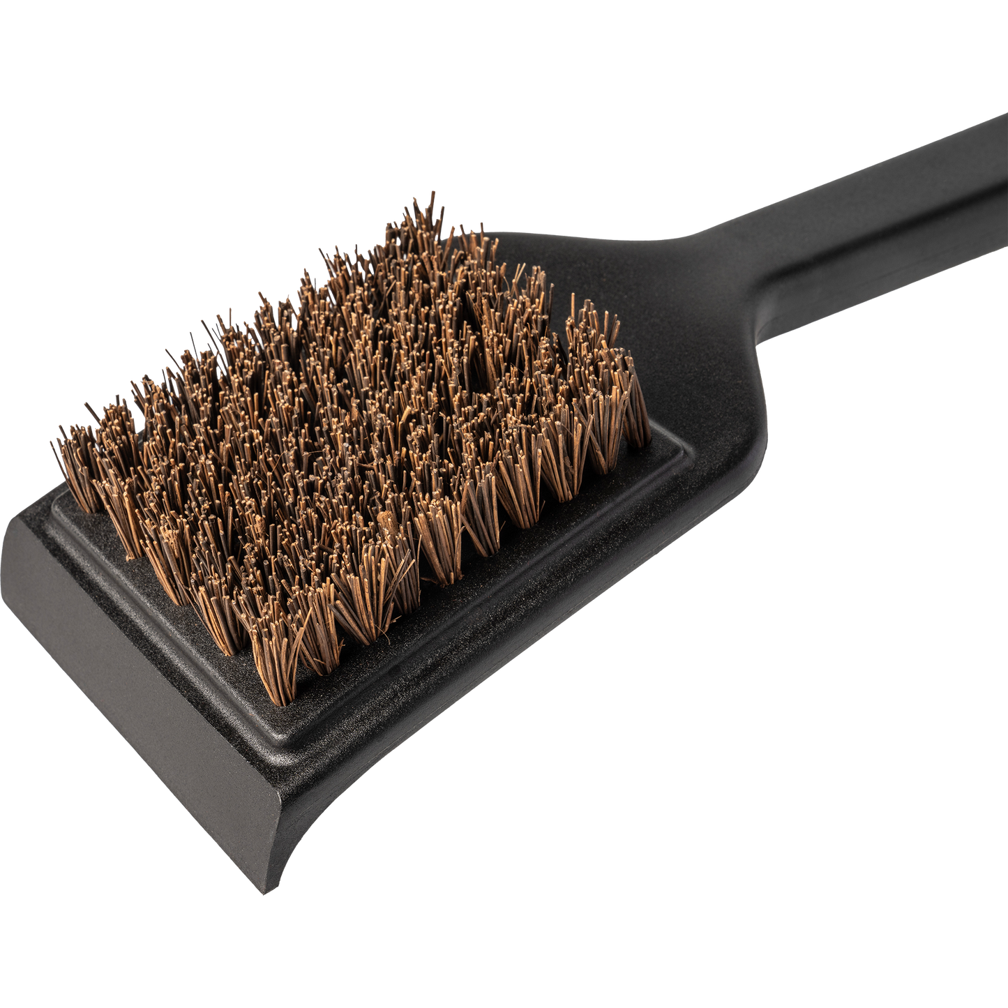 Traeger's Hot and Cold grill cleaning brush has durable Palmyra wood bristles. 
