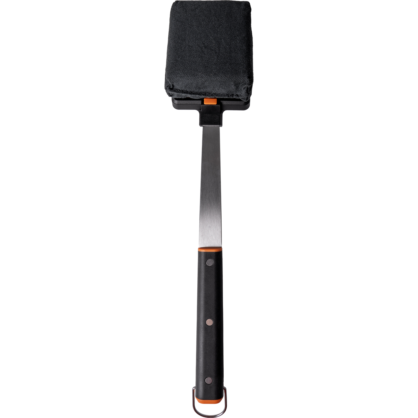 Simply moisten the brush pad to lift away buildup on your hot grill. 