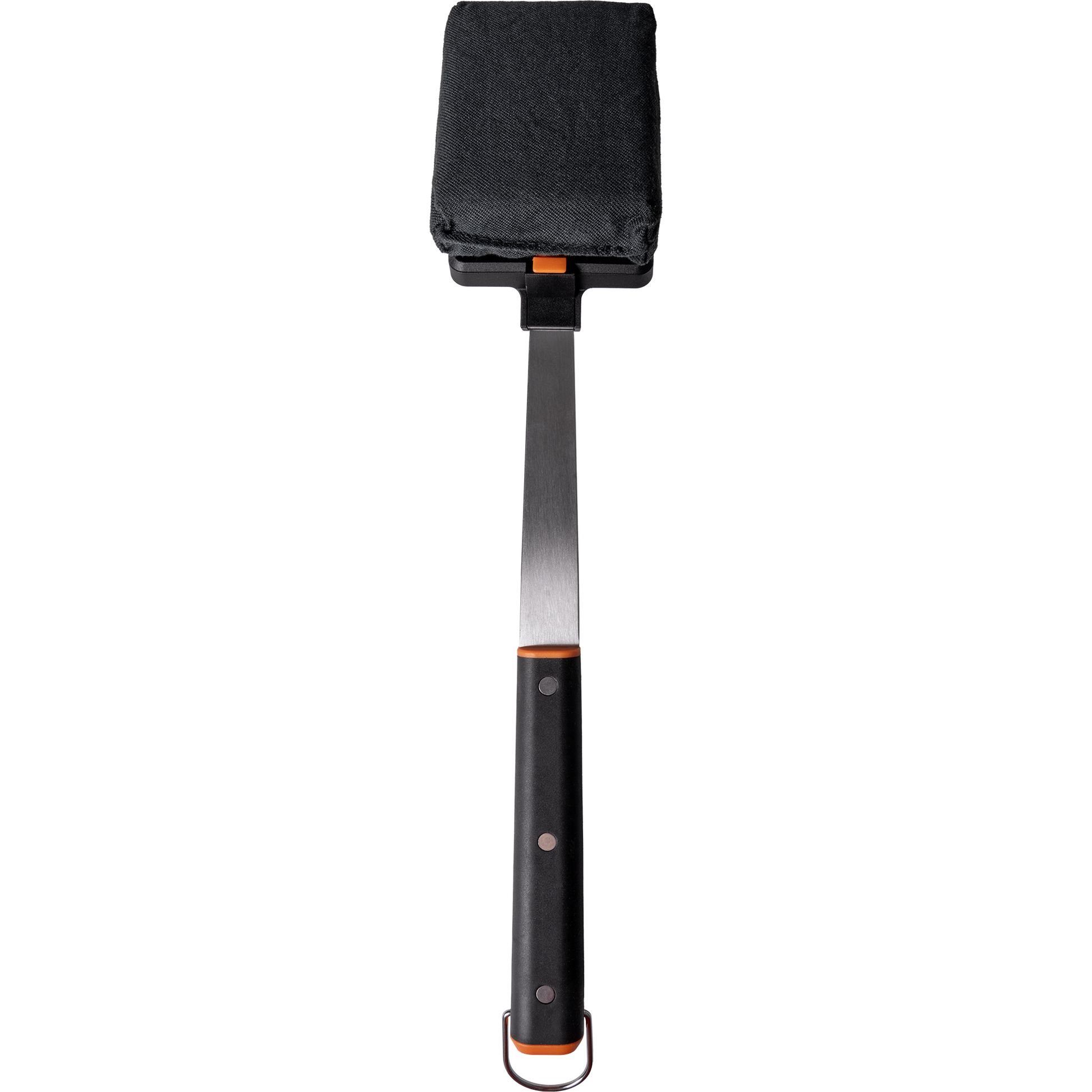 Simply moisten the brush pad to lift away buildup on your hot grill. 