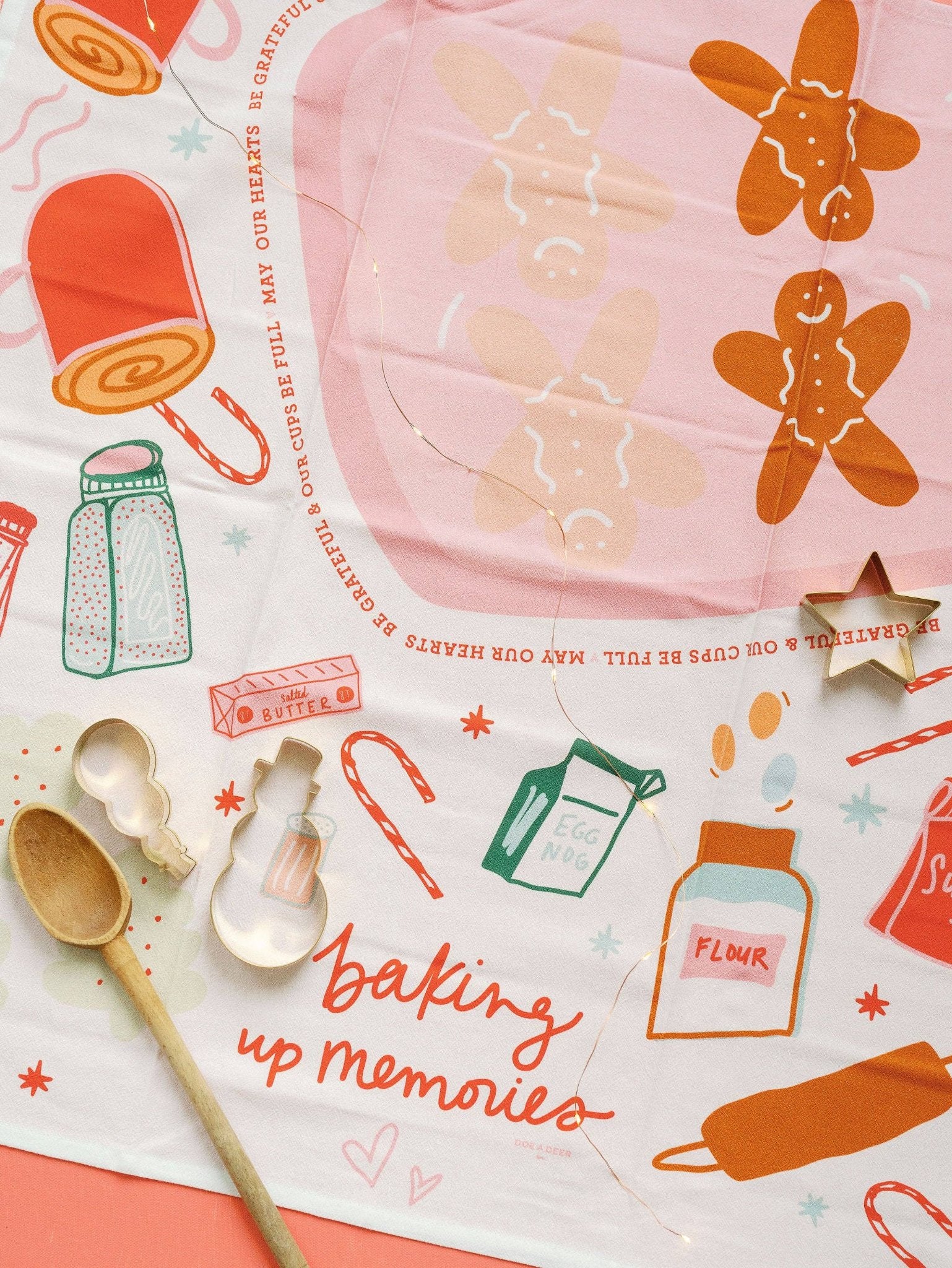 Enjoy this Christmas tea towel while baking up memories with your family.