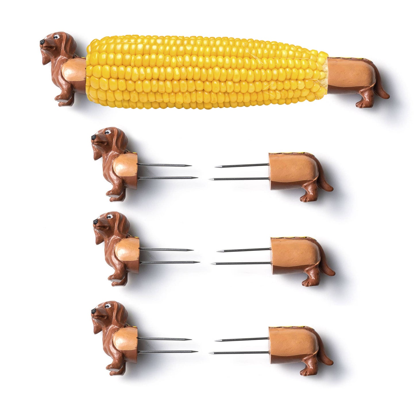 Buy 1 (one) set of eight dachshund corn picks. 