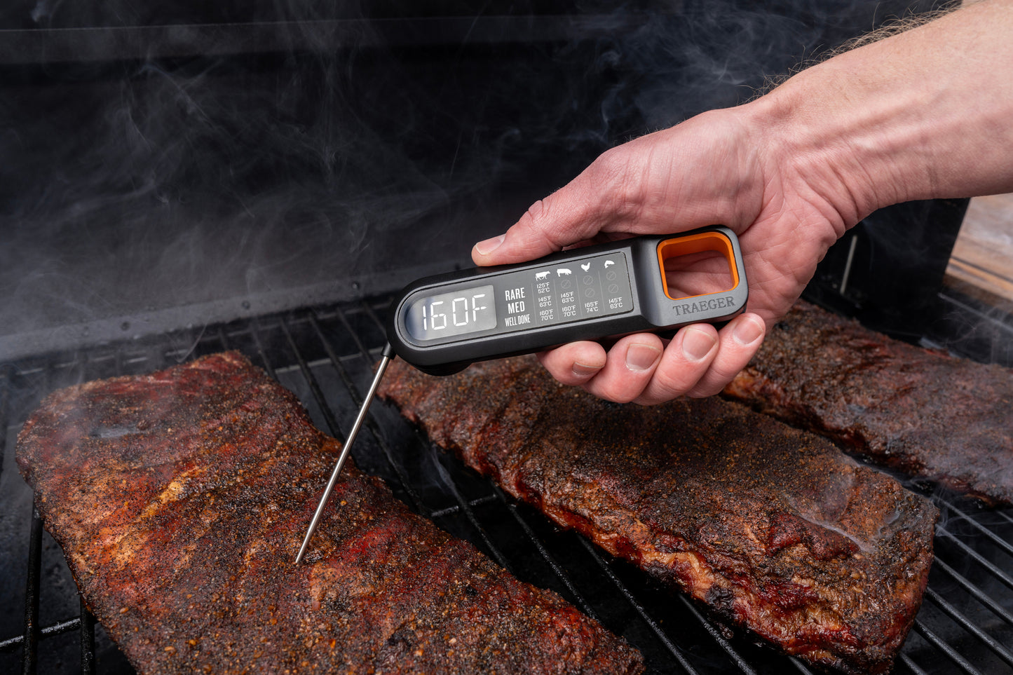 Ensure meat is fully cooked with this instant read thermometer. 