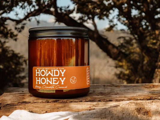 Howdy Honey candles have sweet aromas of honey, chocolate and caramel. 
