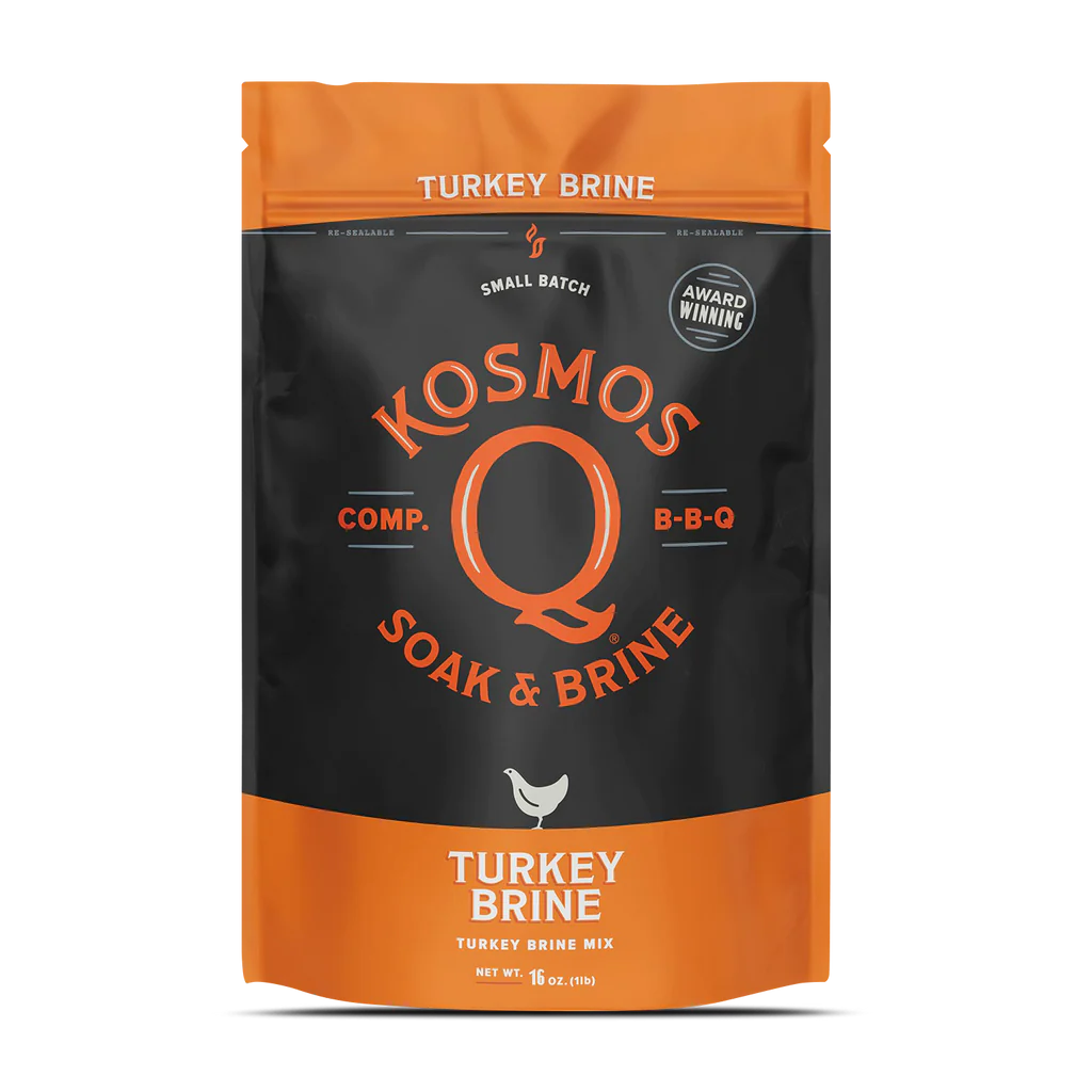 Kosmos Q Soak and Brine in turkey flavor comes in a re-sealable package. 