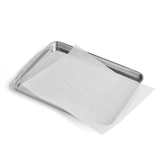 Buy 1 (one) stainless steel half sheet pan, plus one box of pre-cut parchment paper sheets. 