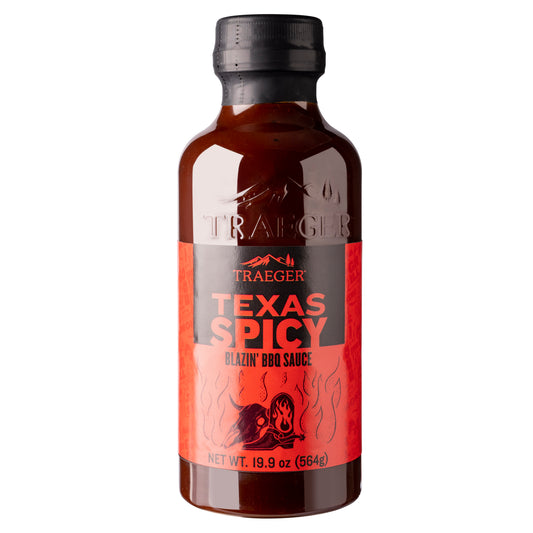 Traeger Texas Spicy is a blazin' bbq sauce that pairs well with Traeger prime rib rub.