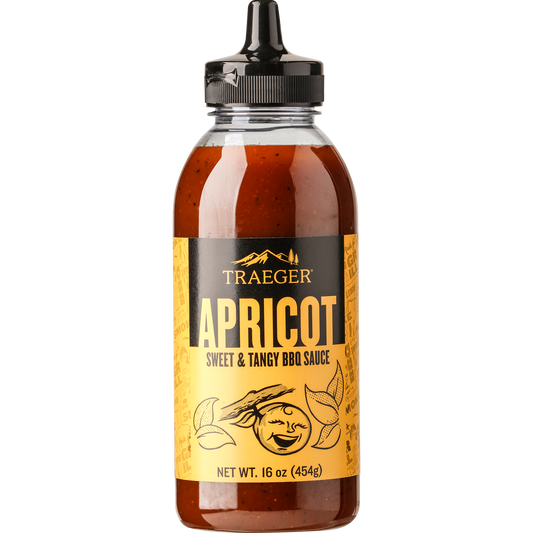 Buy one (1) squeeze bottle of Traeger Apricot sweet and tangy bbq sauce.