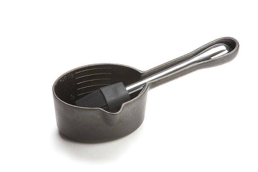 Buy 1 (one) cast iron sauce pot with attached basting brush. 