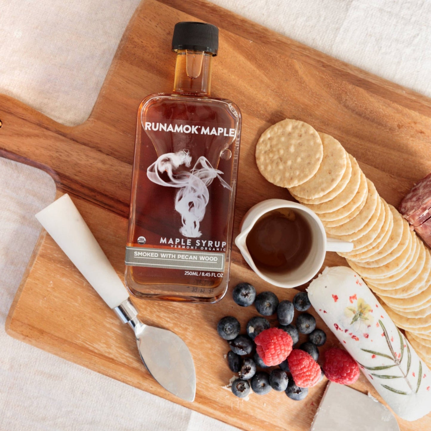 Buy 1 (one) bottle of smoked maple syrup to enhance your charcuterie board. 