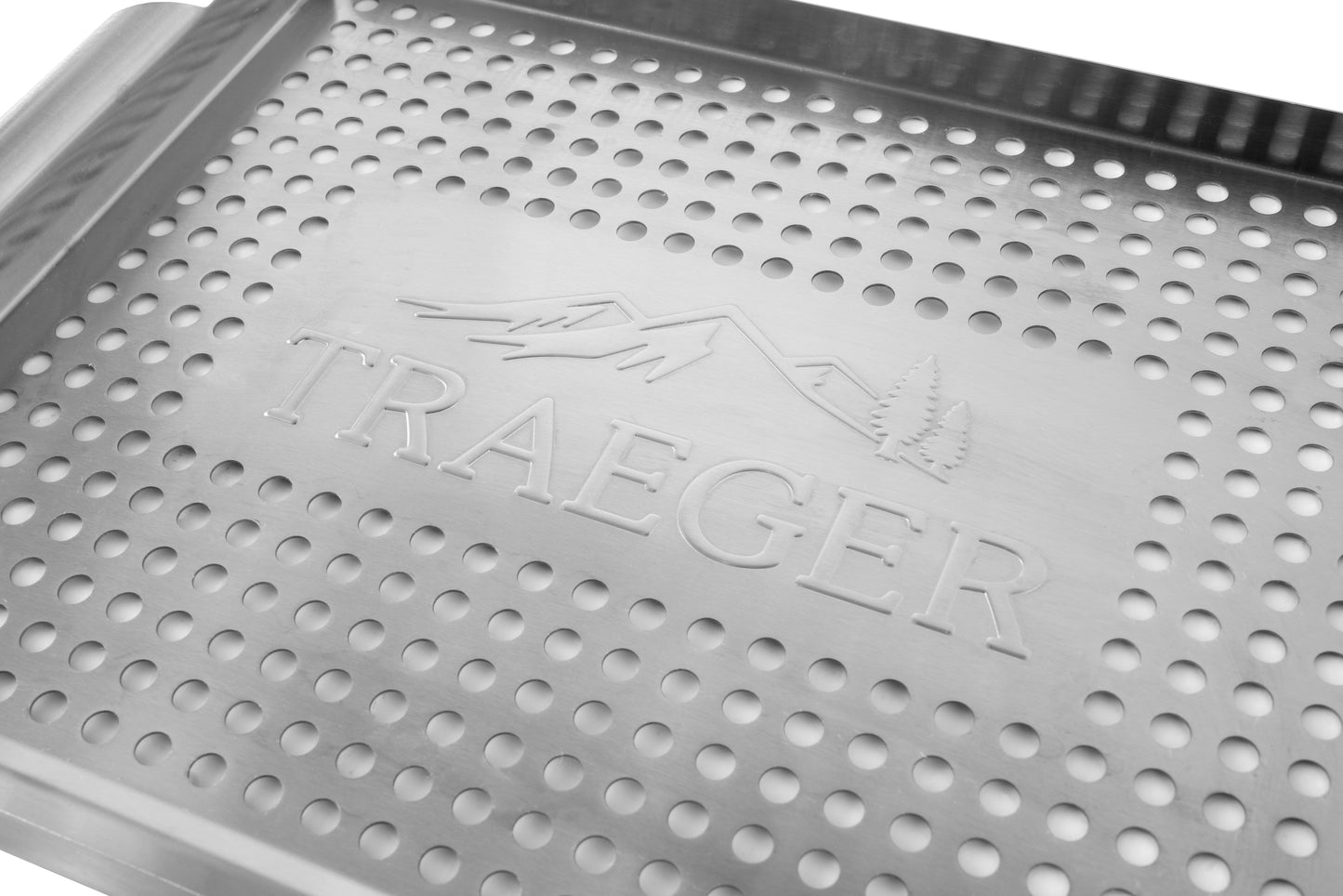 The Traeger logo is featured in the tray's center, giving an upscale look nice enough for gifting.