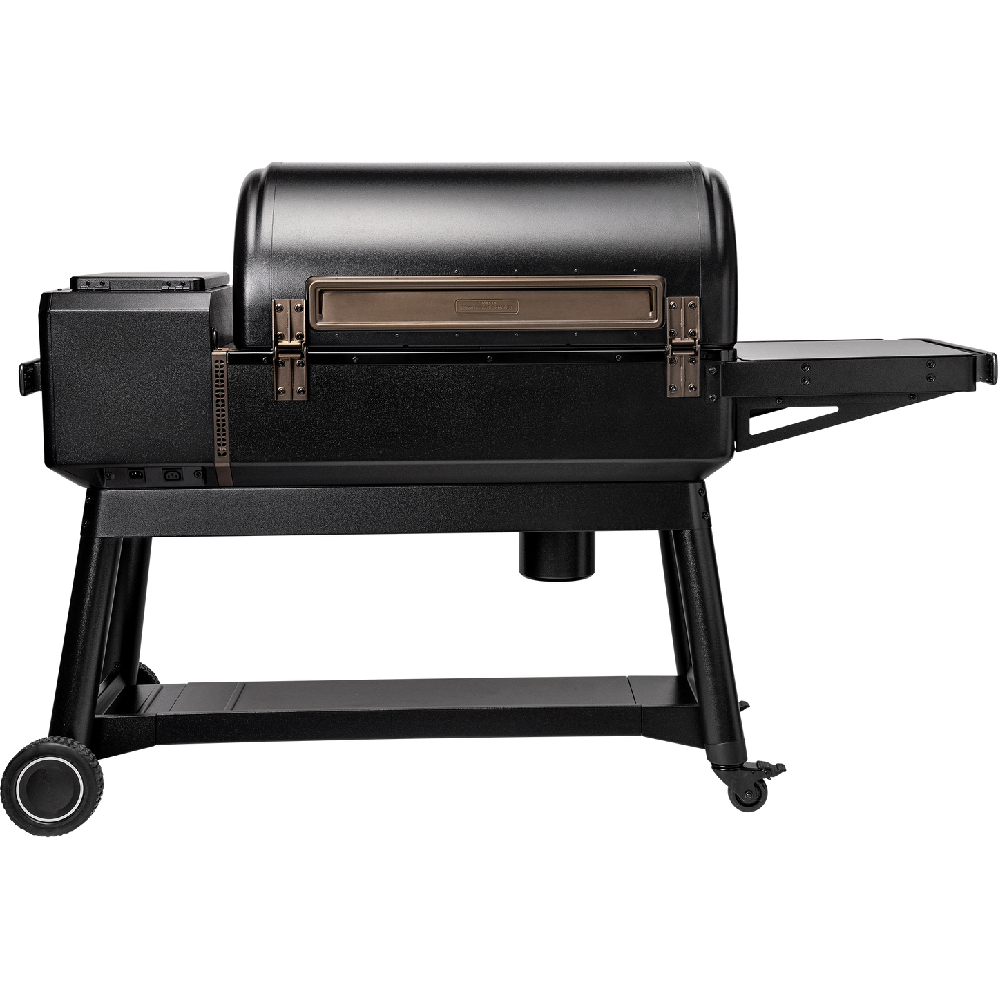 Traeger Ironwood XL grill vents smoke out the back, ensuring your meal is flavored by continuous, clean smoke.