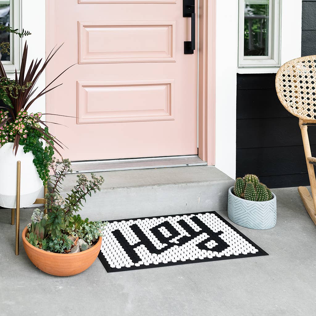 Welcome guests with a vintage-inspired mat. 