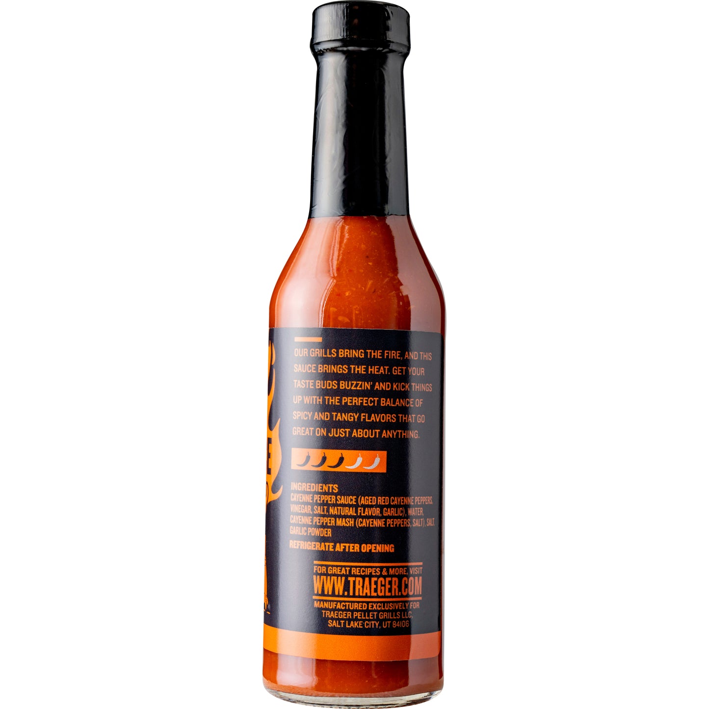 Traeger Original Hot Sauce is a 3 out of 5 on the Traeger heat scale.