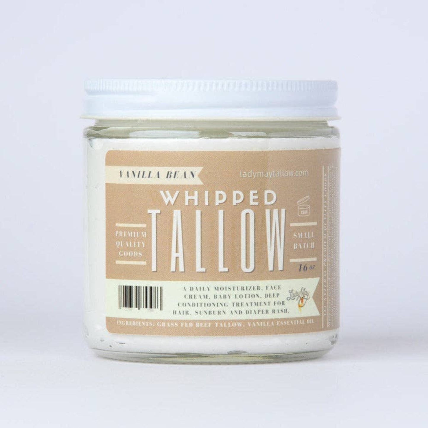 Buy 1 (one) 16 oz jar Vanilla Bean whipped tallow