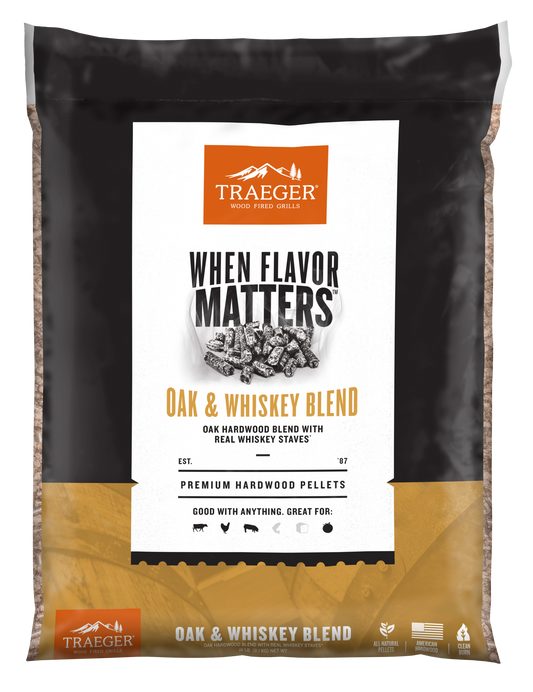 Traeger Oak and Whiskey Blend pellets