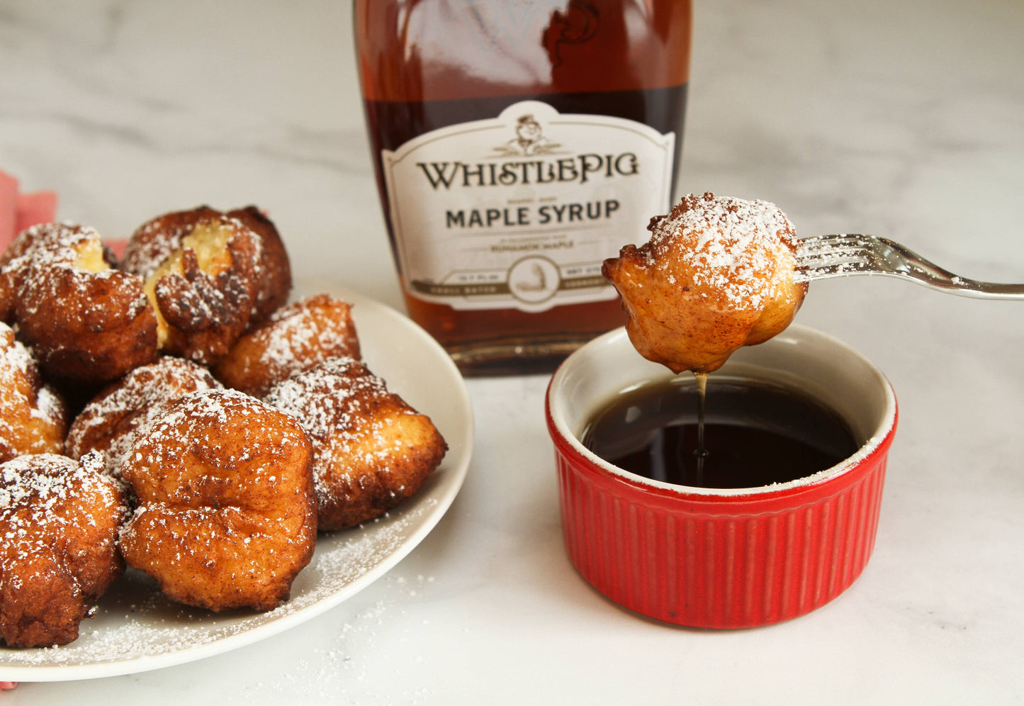 Enjoy WhistlePig barrel aged maple syrup with your favorite breakfast sweets.