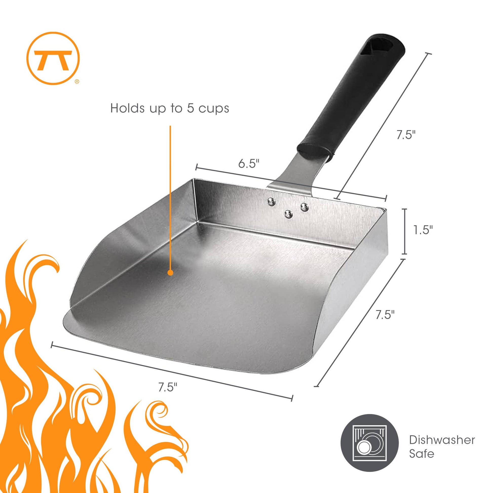 Buy 1 (one) XL griddle scoop which holds up to five cups of food. 