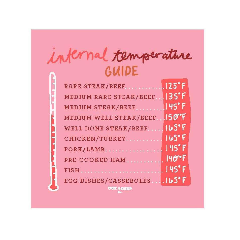 Internal temperature guide cute and helpful magnet