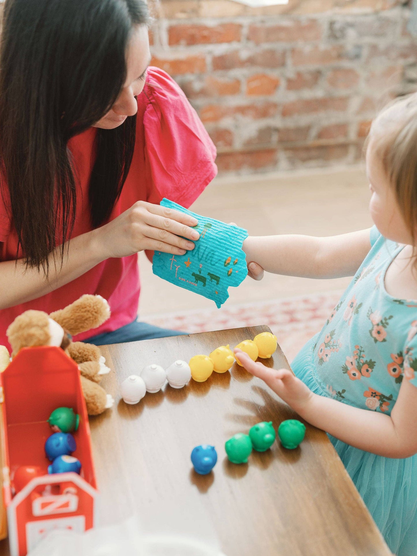 The scrubber is great for cleaning up messes throughout the home.