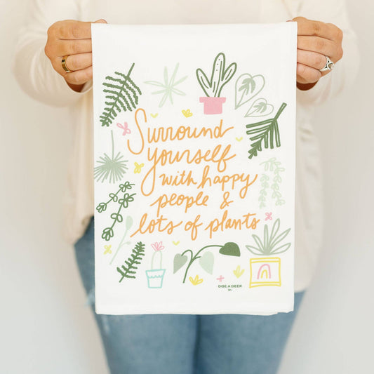 Flour sack towel gift for plant lovers