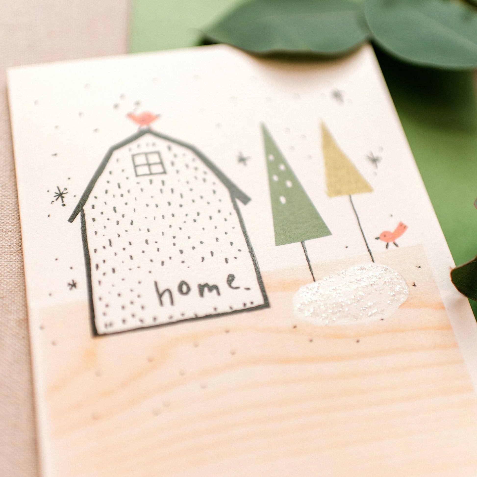 You'll enjoy the happy birds and simplicity of this dainty winter holiday card set.