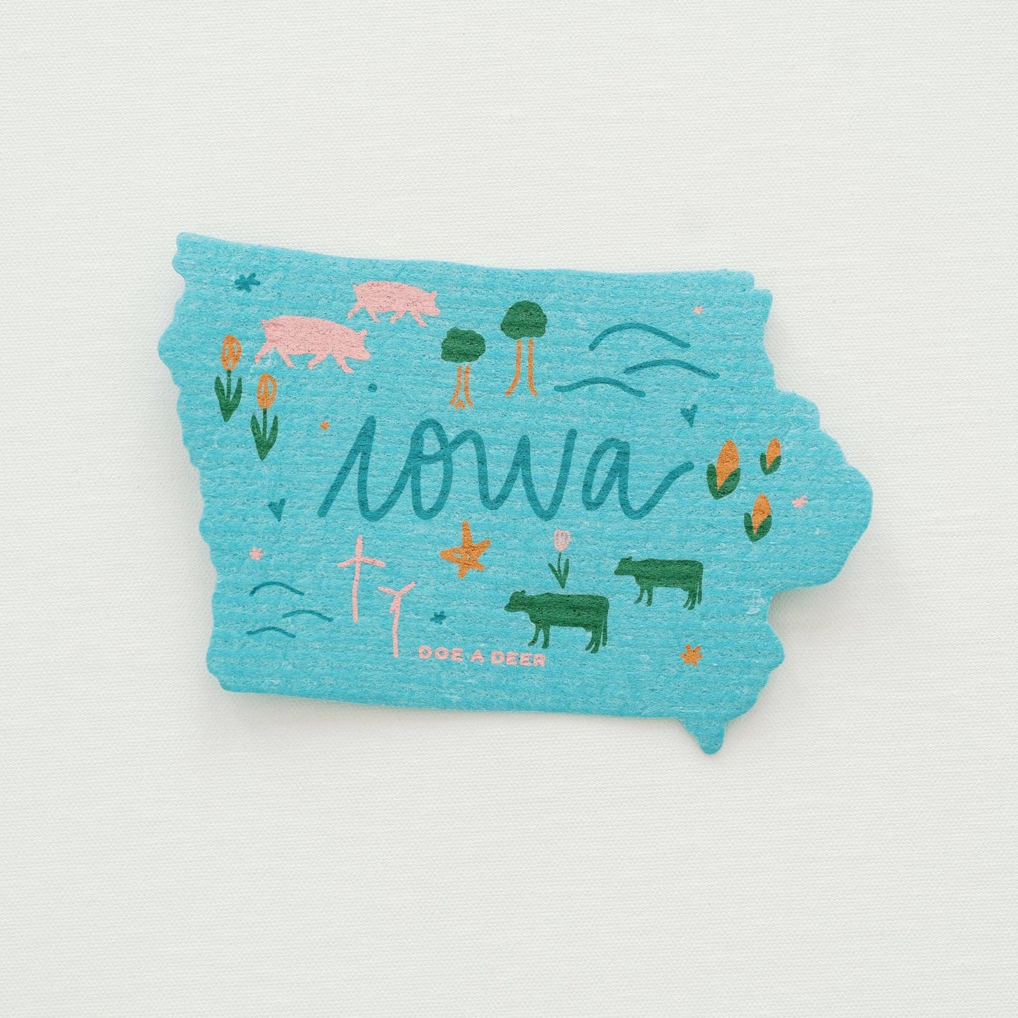 Buy this reusable Swedish dishcloth in the cutout of Iowa. 