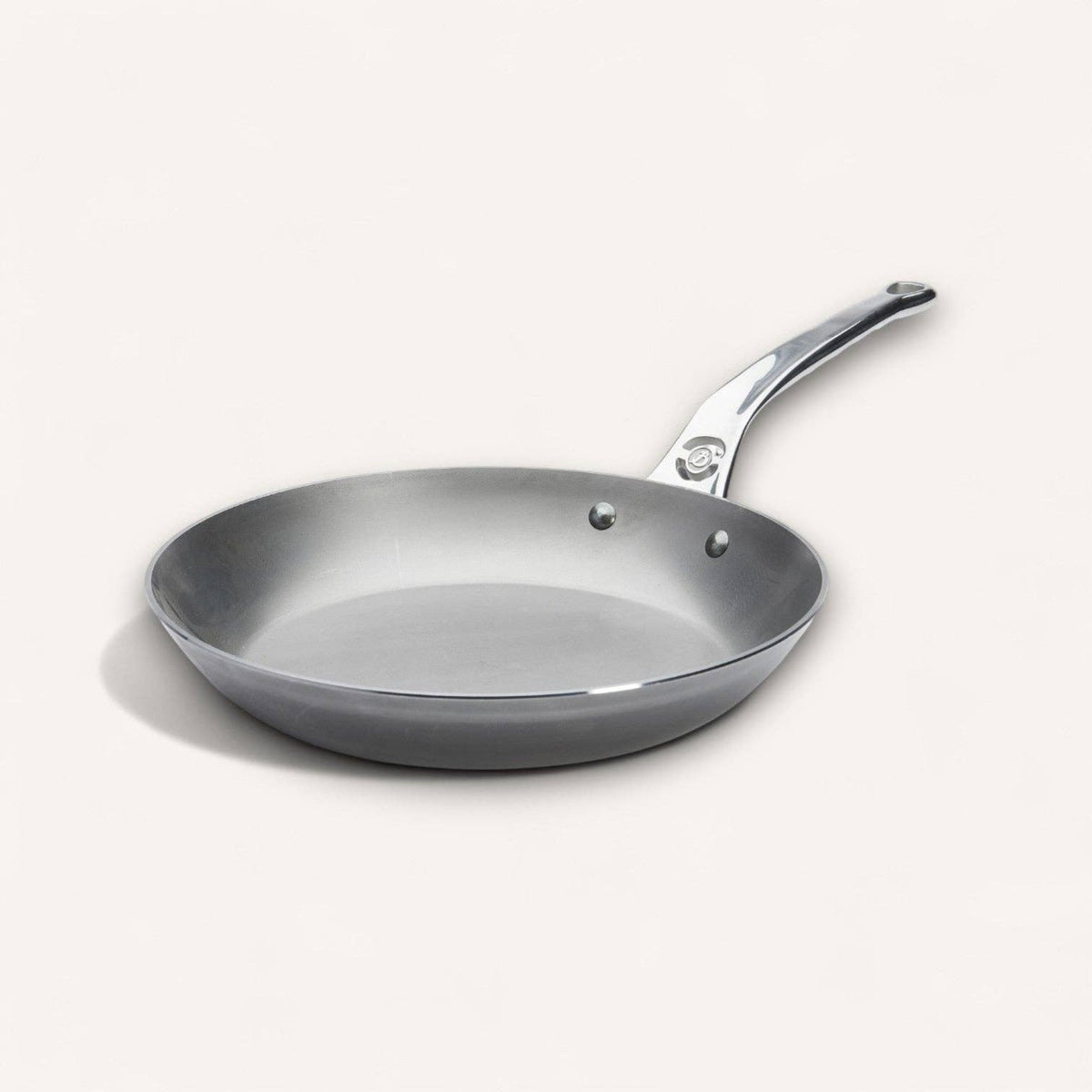 The de buyer mineral b pro skillet with heavy duty handle.
