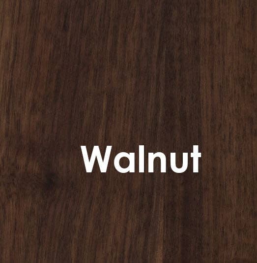 This image shows the rich, deep brown of natural walnut wood.