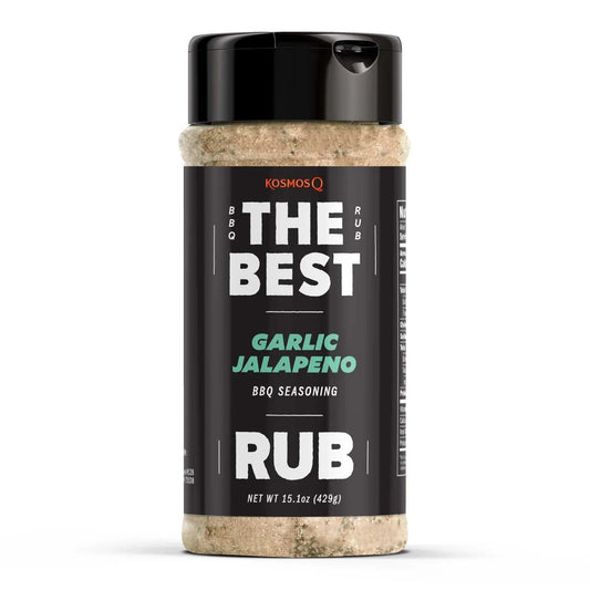 The Best Garlic Jalapeno BBQ Seasoning by Kosmos Q. Net wt. 15.1 oz.