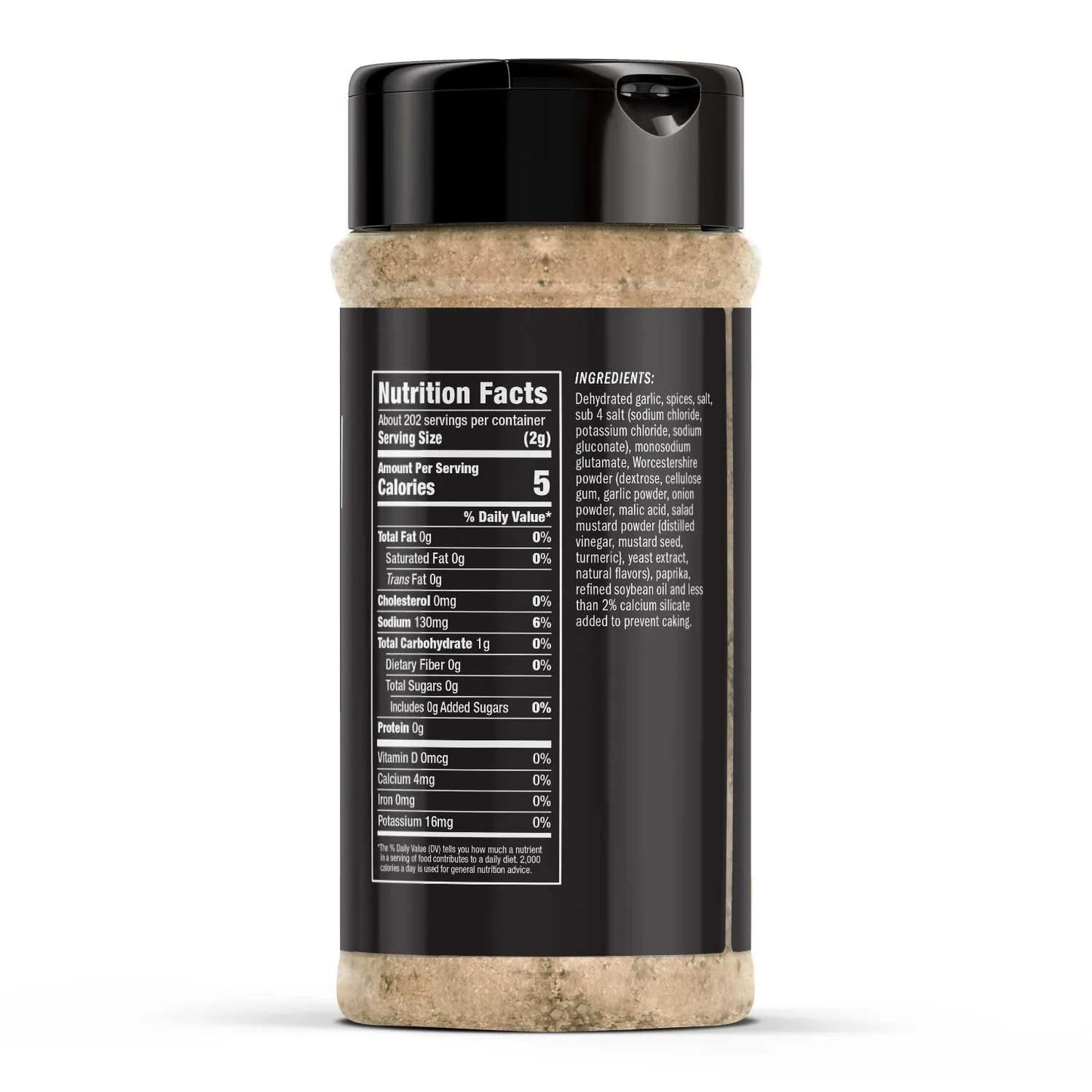 Our top-selling burger rub contains 5 calories per serving.