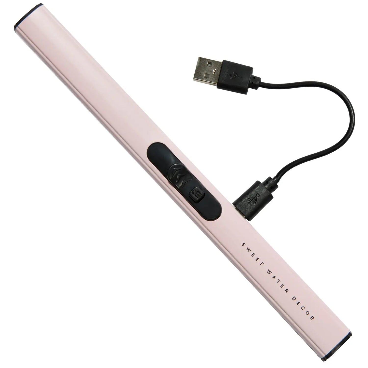 Buy 1 (one) blush pink electric lighter with USB cord for recharging. 
