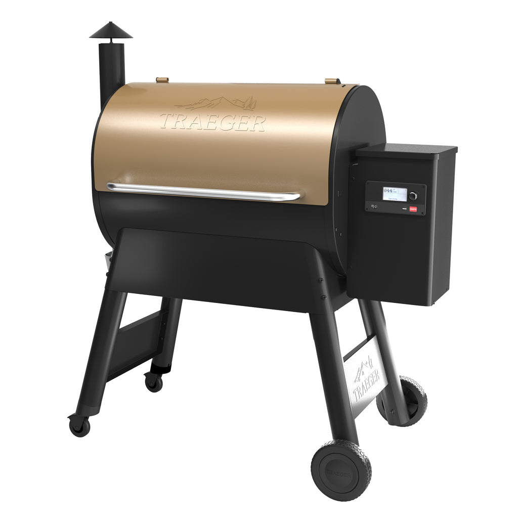 Traeger Pro 780 pellet grill, in the color bronze, has more than enough cooking surface under the lid.